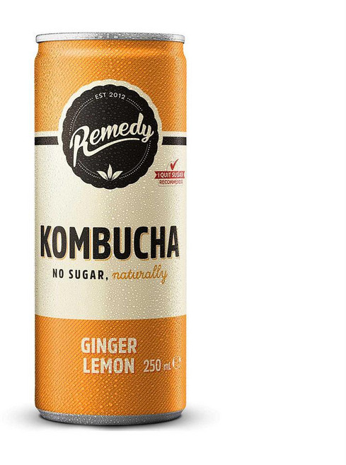 Remedy 레메디 콤부차 진저 레몬 캔, 250ml