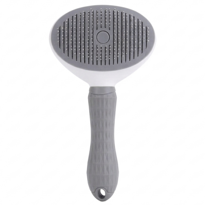 소울스 반려동물 원터치 브러쉬 애견 빗 털제거, 그레이, 1개