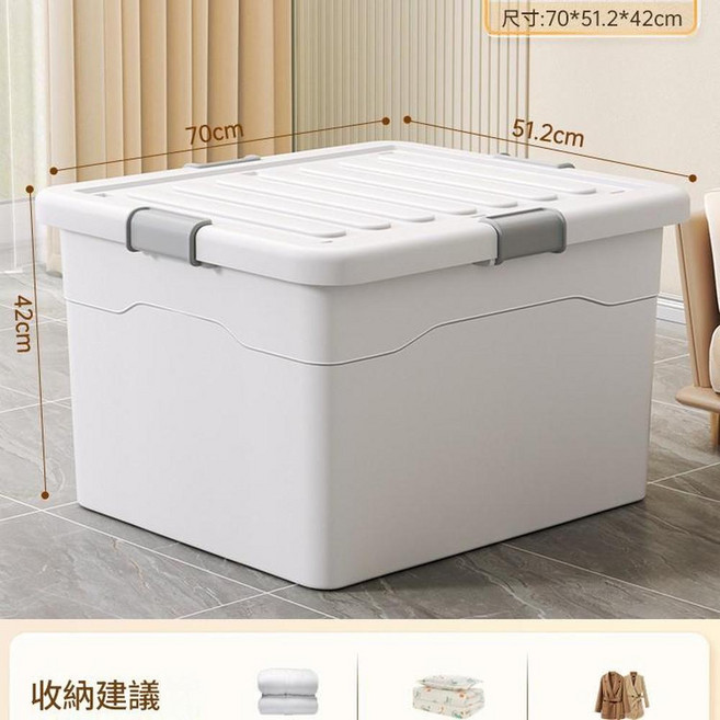 家用收納箱整理箱 32.5x23x18cm, 巨無霸 長70寬51.2高42cm 裝20斤厚棉被 羽絨服 2個裝 1月保價 1年質保 ?推薦, 1套