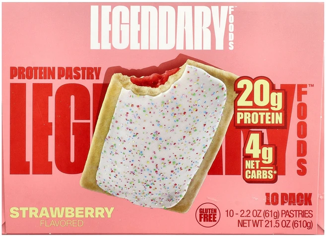 Legendary Foods 프로틴 페이스트리 스트로베리 10개입 각 61g(2.2온스), Legendary Foods 프로틴 페이스트리 스트로베 - 쿠팡