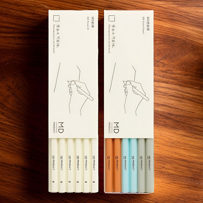 일본 미도리 MD 흑연 연필 블랙 6개 색연필 6개 세트 B 0.7mm