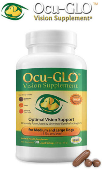 오큐글로 90개입 중형견 대형견 강아지 루테인 오메가3 눈영양제 젤캡슐, 90정, 눈물개선/눈건강, 1개