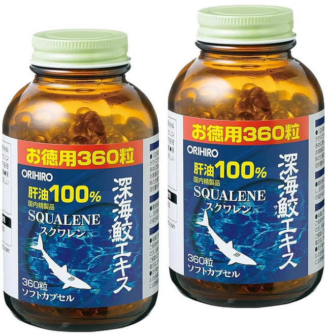 오리히로 심해상어 엑기스 스쿠알렌 글리세린 360정 X 2병, 2개