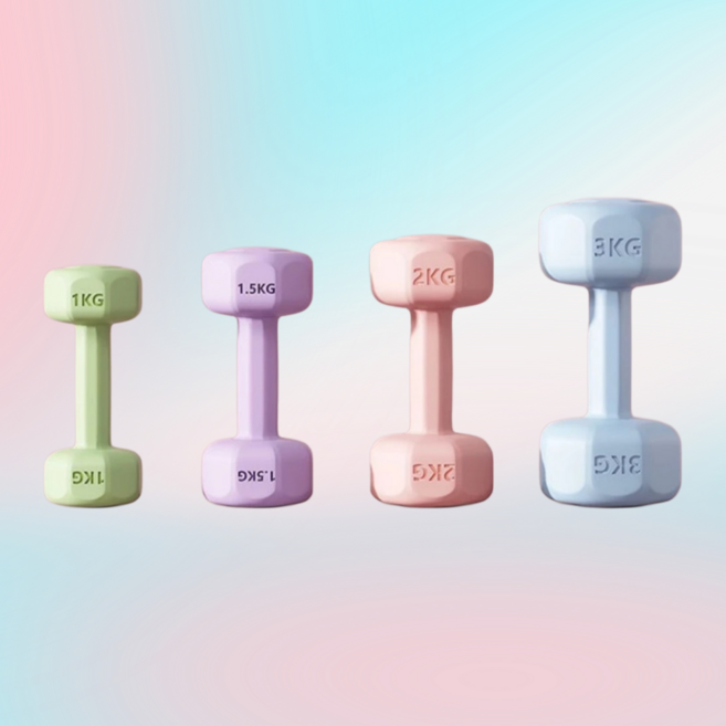 啞鈴 1-3kg 塑身啞鈴 女性健身啞鈴 環保防滑居家運動, 2個, 1500g