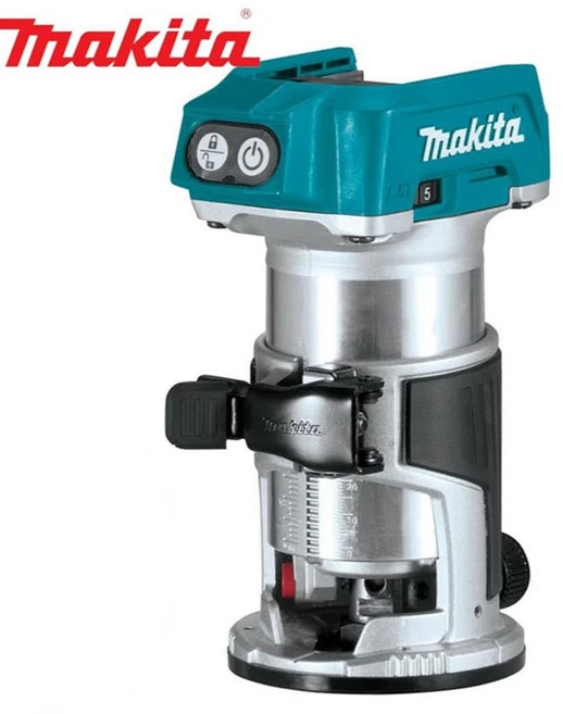 Makita 브러시리스 트리머 무선 전기 라우터 목수 밀링 조각 슬롯 머신 목수 도구 30000RPM, 01 No Battery, 1개