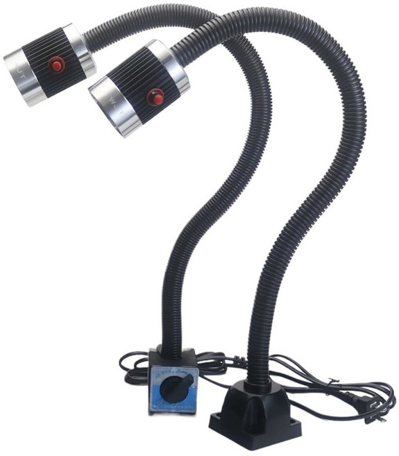 VHVWMBAV 1pcs 리드 컴퓨터 수치 제어 공작 기계 작업 램프 선반 긴 구스넥 작업장 조명 마그네틱/스크류 베이스 초밝은 산업용 램프 클립 베이스 3W, Screw Fixed Base, 6W