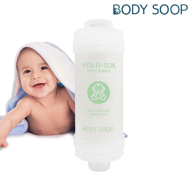 바디숲 녹물 염소제거 비타민 샤워필터, 2개, 베이비파우더
