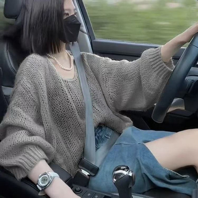 여성 루즈핏 라운드넥 니트 스워터 2600#