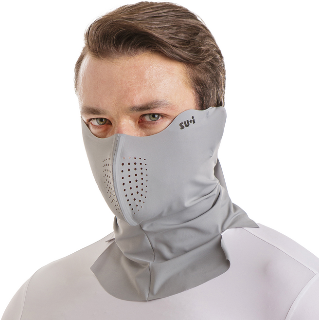 [수이골프 X시리즈 파워형] X3 라이트 UV 자외선 차단 스포츠 마스크 골프 등산 러닝 얼굴햇빛가리개 국내생산, 그레이, 1개