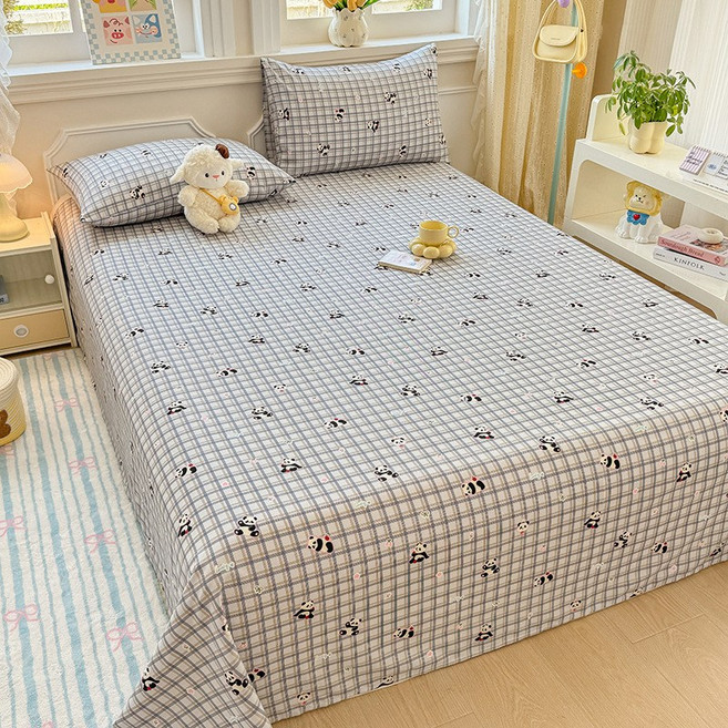 순면 침대 시트 두꺼운 침대 커버 100% 신장 면화 싱글 카툰 귀여운 싱글 침대 커버