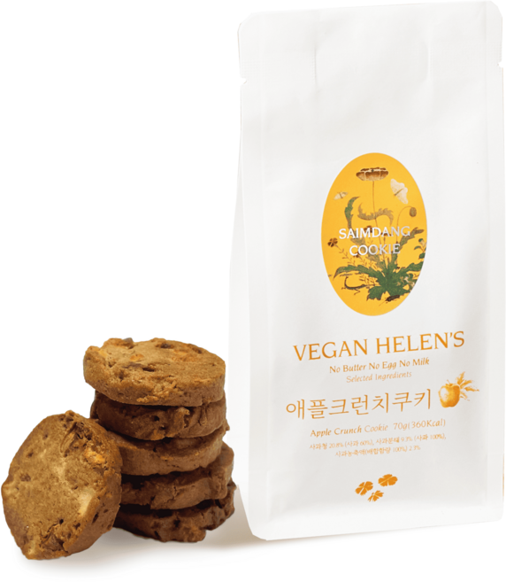 비건헬렌스 제로웨이스트 쿠키 골라담기 (4종 중 택1), 70g, 애플크런치쿠키, 1개