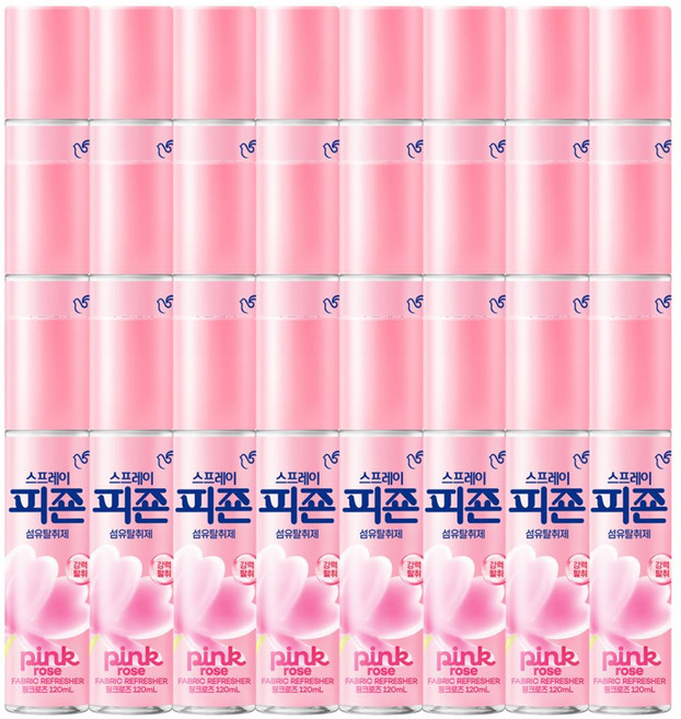 피죤 섬유탈취 스프레이 핑크로즈, 120ml, 24개
