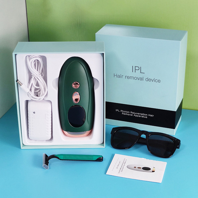 레이저제모기 IPL 가정용제모기 제모기계 면도기 선글라스 세트, 딥그린