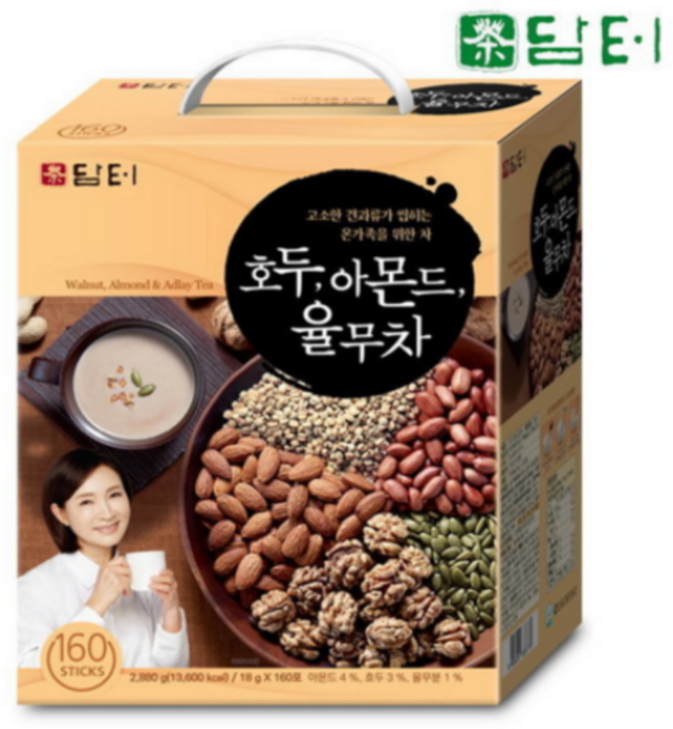 담터 호두 아몬드 율무차 스틱형, 18g, 160개입, 2개