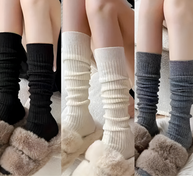 HS패션 골지 니삭스 미들삭스 1+1+1 세트