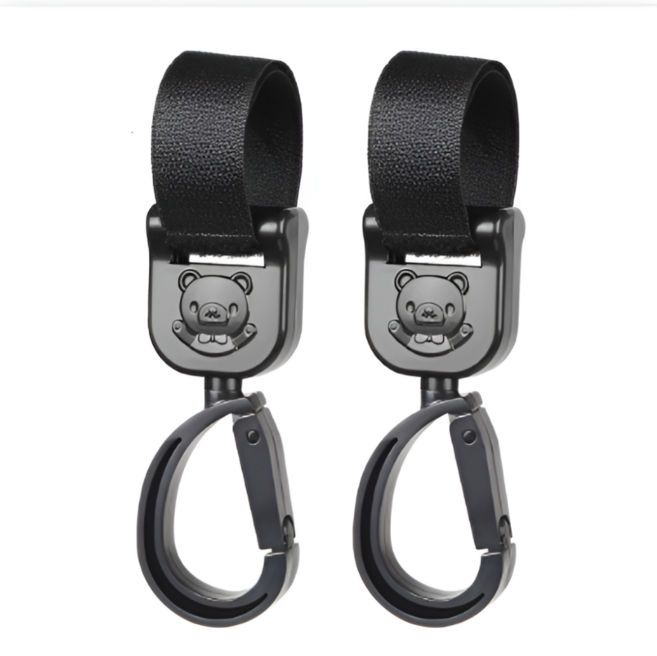 아이엠마마 프리미엄 유모차 클립 걸이, 1세트, 블랙