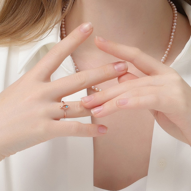 18k 반지 물고기반지 엘로시오 마린 링