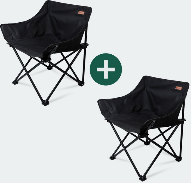 [1+1] 카르닉 폴딩 접이식 캠핑의자 (전용보관가방), 블랙(2개세트)