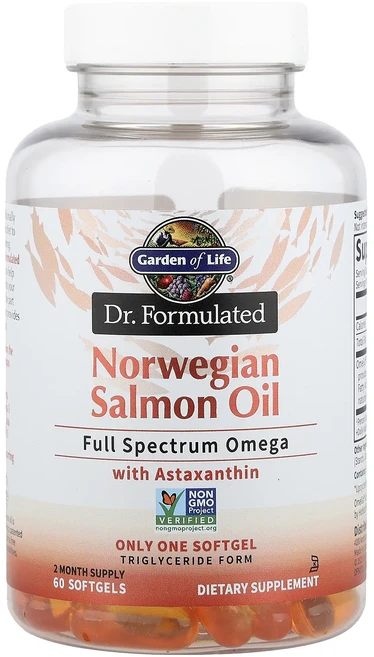 프리미엄상품 Garden of Life 노르웨이산 연어오일 소프트젤 60정(소프트젤 1정당 1000mg) 부모님챙기세요, GardenofLife노르웨이산연어오일소프트젤60정소프, 1개, 60정 - 쿠팡
