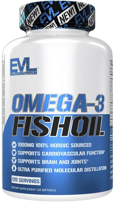 EVLUTIONNUTRITION 오메가 3 피쉬 오일 소프트젤, 1개, 120정 - 쿠팡