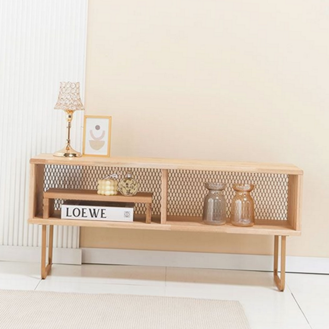 원목 거실장 오픈형 서랍장 사이드보드 스틸 거실장 거실 콘솔장 진열장 수납장 선반장 장식장 협탁 콘솔, 골드