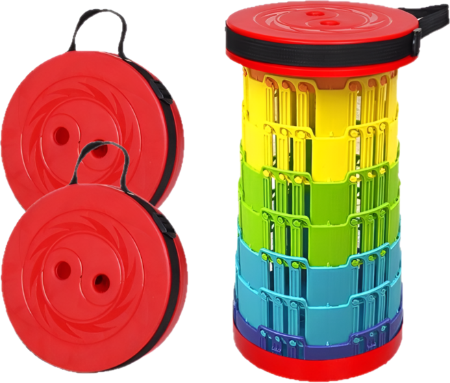 [1+1] 생활비책 휴대용 슬라이딩 폴딩 체어, 무지개A, 1세트