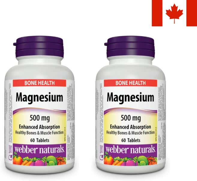 웨버네추럴스 마그네슘 500mg 60정 뼈 근육 영양제 2병, 2개 - 쿠팡