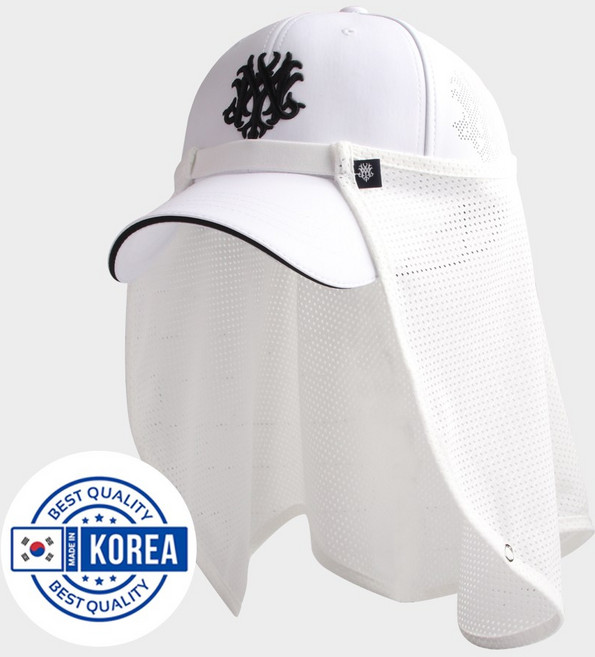자외선 UV 차단 모자 썬쉐이드 썬가드 얼굴 뒷목 햇빛가리개, 화이트, 1개