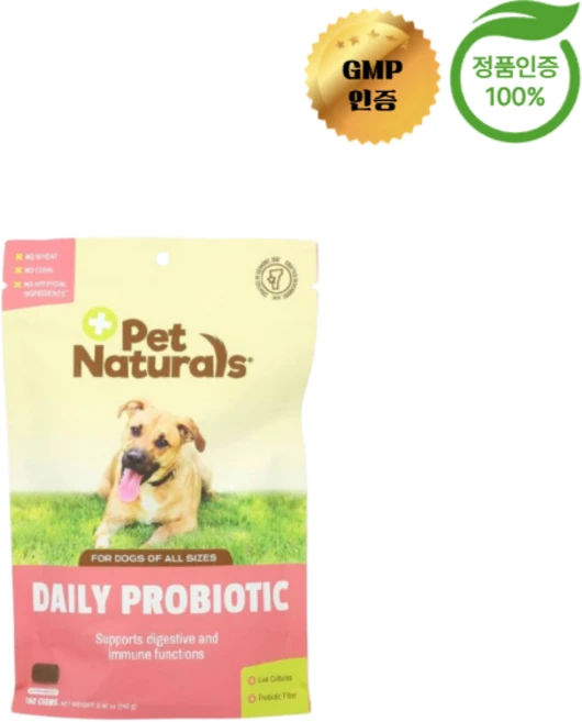펫 내추럴스 데일리 프로바이오틱 강아지 반려견용 츄어블 160정, 1개, 소화+장건강 - 쿠팡