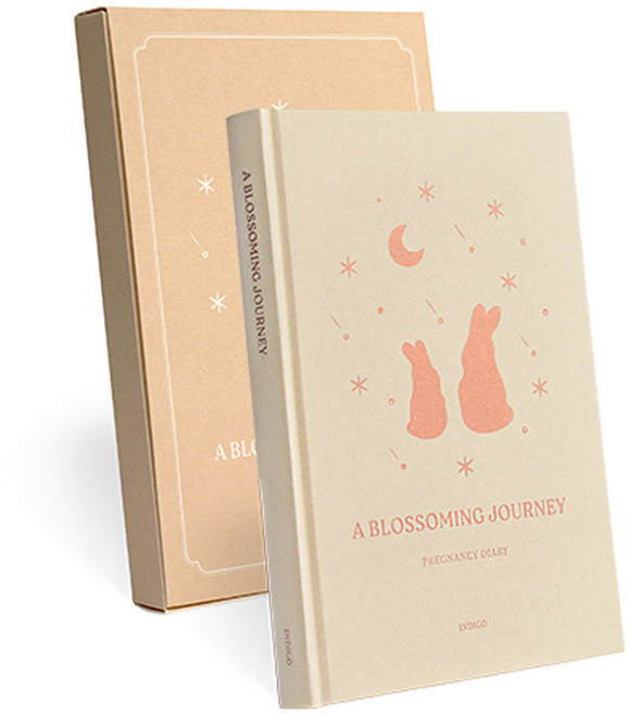하이모리 인디고 처음부모 임신 다이어리 [태교 일기 초음파 앨범 출산 축하 선물], 크림 옐로우