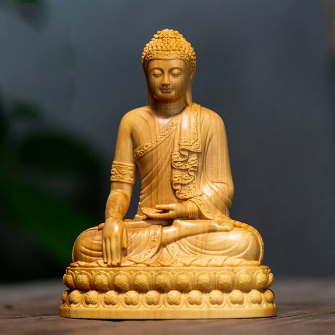 태국 미니 Shakyamuni 부처님 회양목 인형 10CM 동상 홈 인테리어 컬렉션 장식품, [01] 1