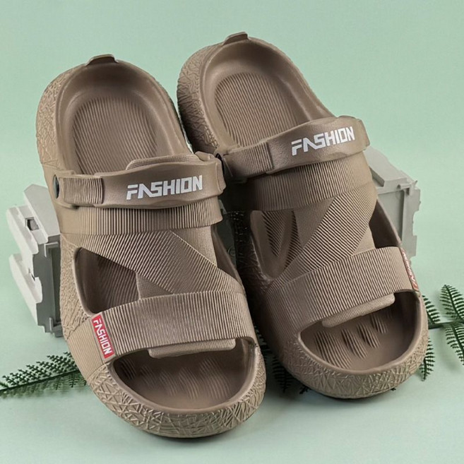 UNIQUEZON 남성용 푹신한 무중력 쿠션 슬리퍼 여름 샌들 방수 아쿠아 슈즈