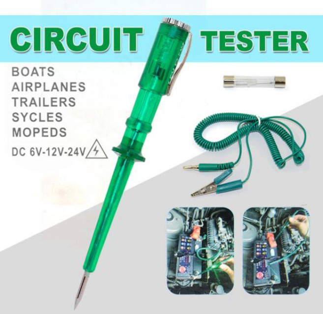 DC 6V-24V 자동차 전압 테스터 퓨즈 및 라이트 소켓 오토바이 소형 엔진용 투명 회로 테스트 펜, 02 circuit tester, 02 circuit tester