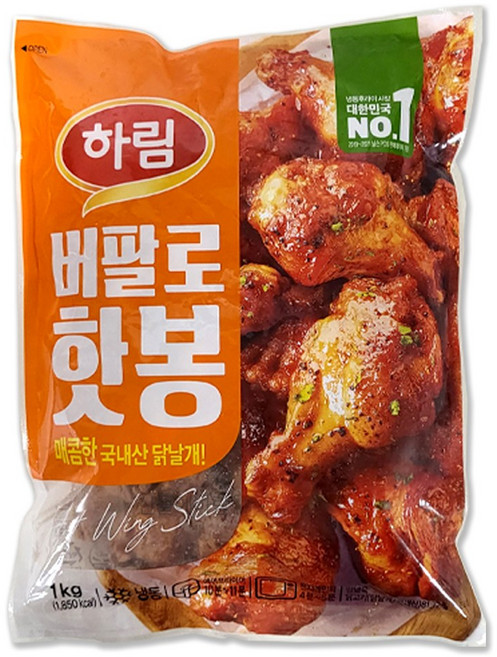 하림 버팔로 핫봉 1kg 코스트코 아이스박스 배송 간편조리, 1개
