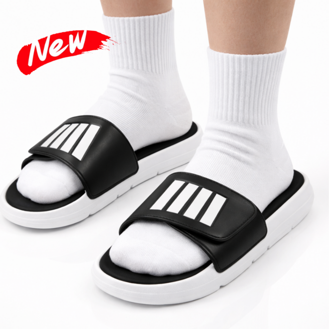 더보누르 발편한 남녀공용 이중쿠션 벨크로 슬리퍼