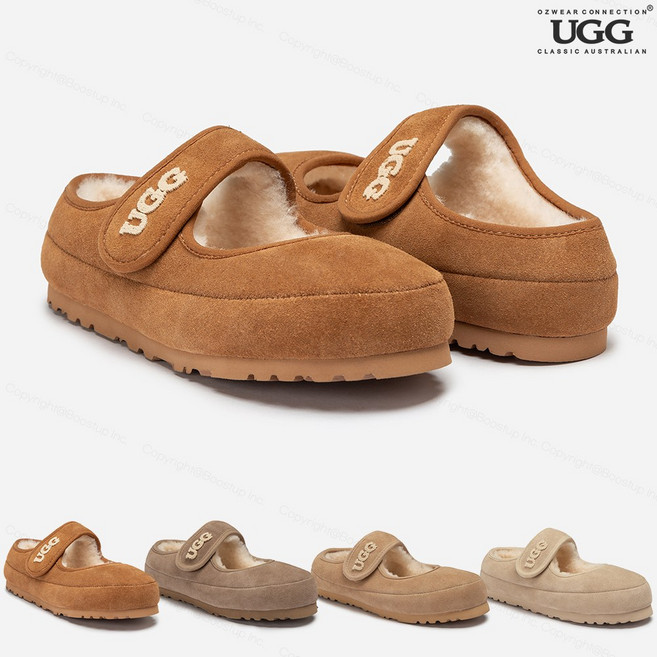 어그슬리퍼 호주 오즈웨어 여성 메리제인 엠비 자수로고 양털 슬립온 OB970