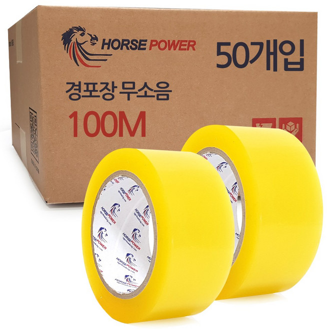 홀스파워 경포장 무소음테이프 투명 48mm x 100M, 50개