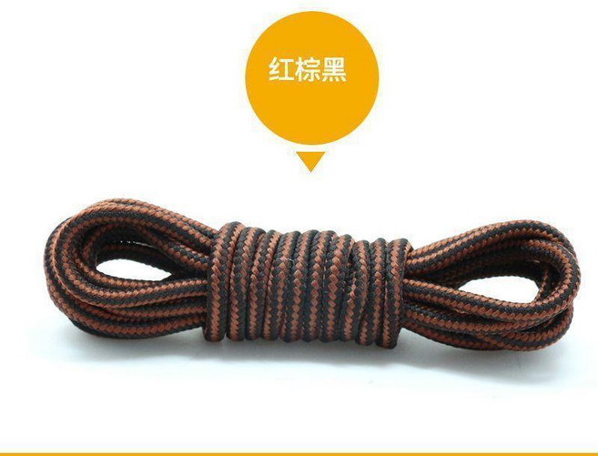卡特工裝鞋帶 個性潮流圓形結實耐磨登山鞋帶, 09紅棕黑,90CM, 1個