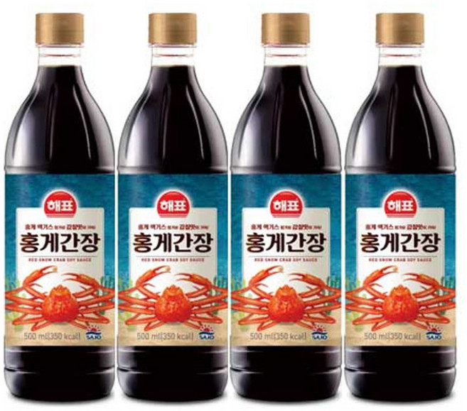 사조해표 홍게간장 500ml 3+1개 / 간장/감칠맛 간장 / 국물요리 만능간장, 4개