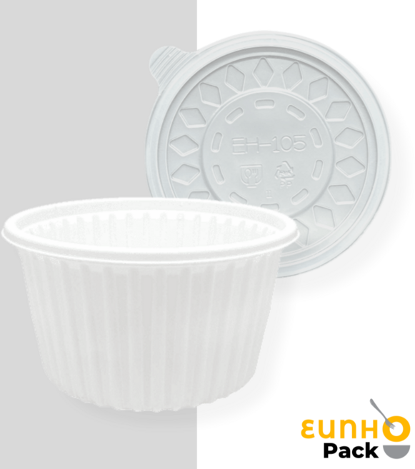은호팩 일회용 밥용기 105파이 PP 중 백색 포장 배달용기, 1세트, 1000개
