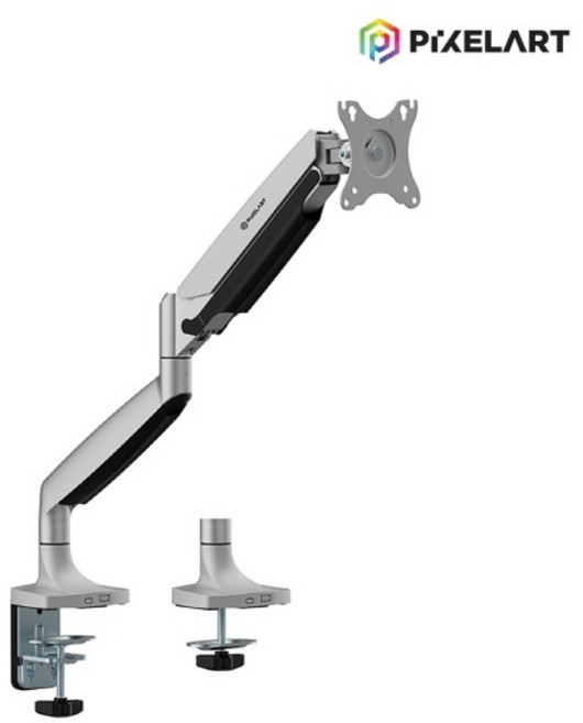 픽셀아트 스탠디아 PHX 최대 45인치 고중량 모니터암 거치대, 1개, 매트 실버