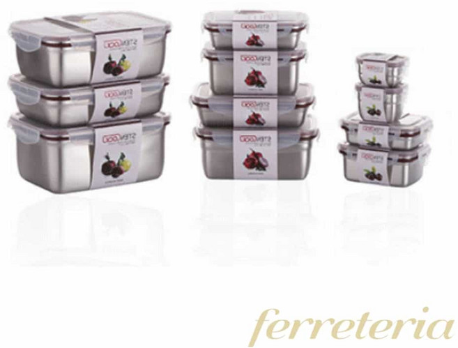 페레테 스텐락 직사각 4호 540ml 사각반찬 밀폐반찬통 냉장고보관통