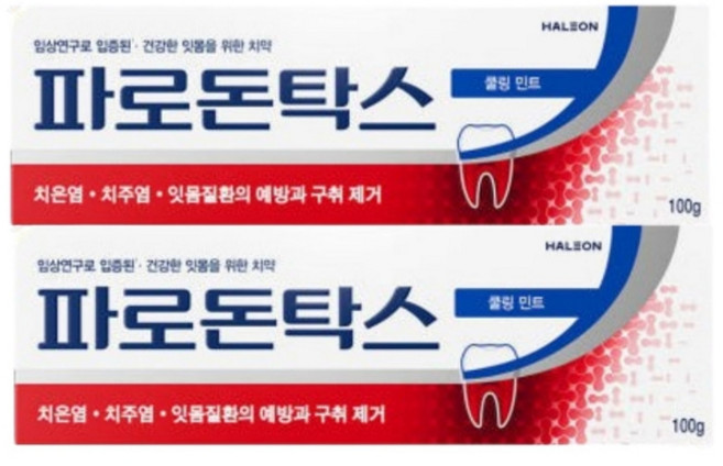 파로돈탁스 쿨링민트 치약 100g x 2개 잇몸질환 불소, 상세페이지참조