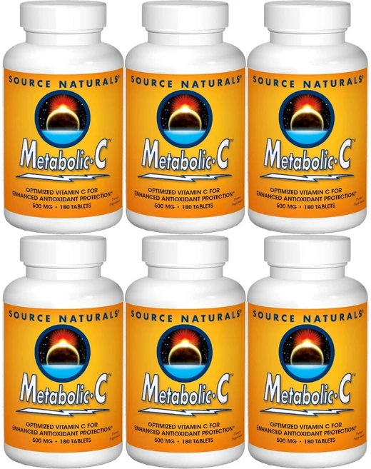 Source Naturals 소스내추럴스 메타볼릭 C 500mg 테블릿, 180정, 6개 - 쿠팡