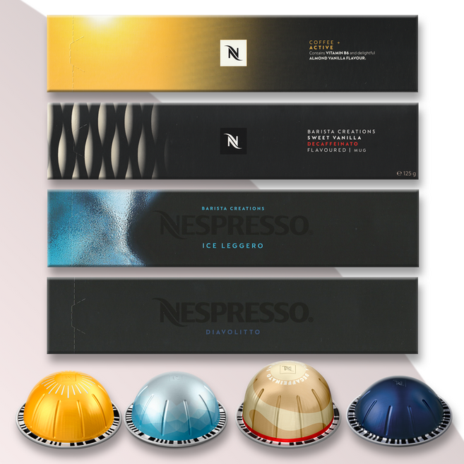 네스프레소 버츄오 캡슐 아이스 아몬드 바닐라향 셀렉션 4종 캡슐커피, 4개, 10개입, 8g