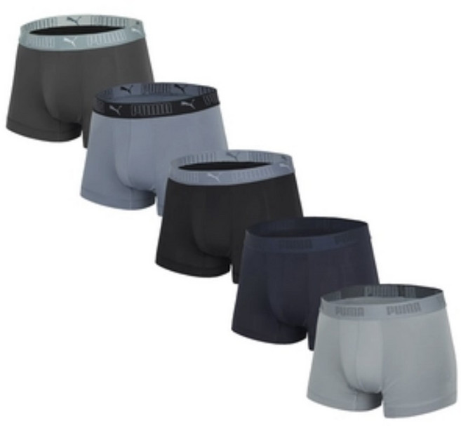 푸마 남성 미드 박서 브리프 5매 세트 편안한 착용감 흡습성 통기성 좋은 남자 드로즈