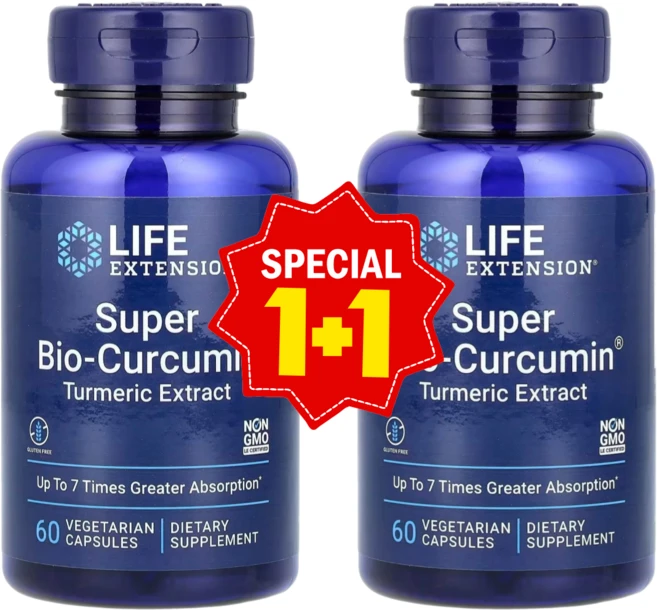 1+1 라이프익스텐션 슈퍼 바이오 커큐민 BCM-95 강황 추출물 베지 캡슐 60정 / 해외직구 미국정품, 2개 - 쿠팡