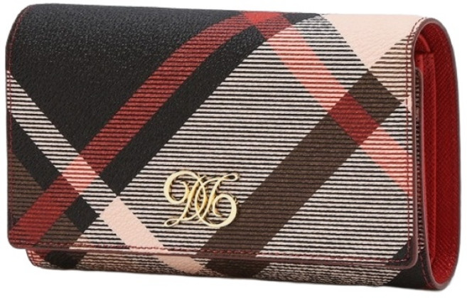 닥스 레드 로고장식 가죽 중지갑