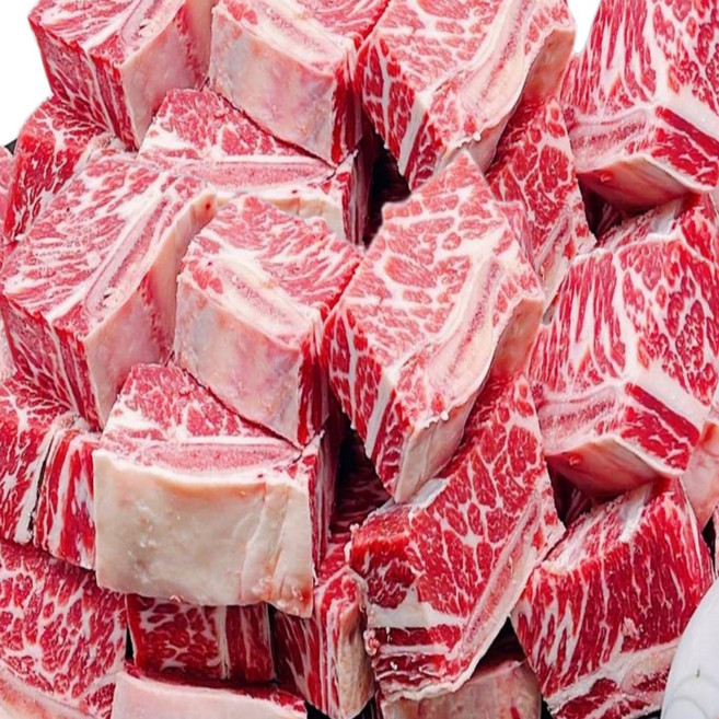 소갈비 찜용 3kg (1kg씩 포장 3팩) 살많고 부드러운 할랄 황학고기 지방손질, 1kg, 3개