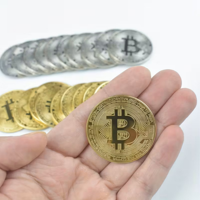 수집용 데스크 장식 코인 컬렉션 동전 비트코인 메탈 기념 코인 10개 세트, 골드5P+실버5P